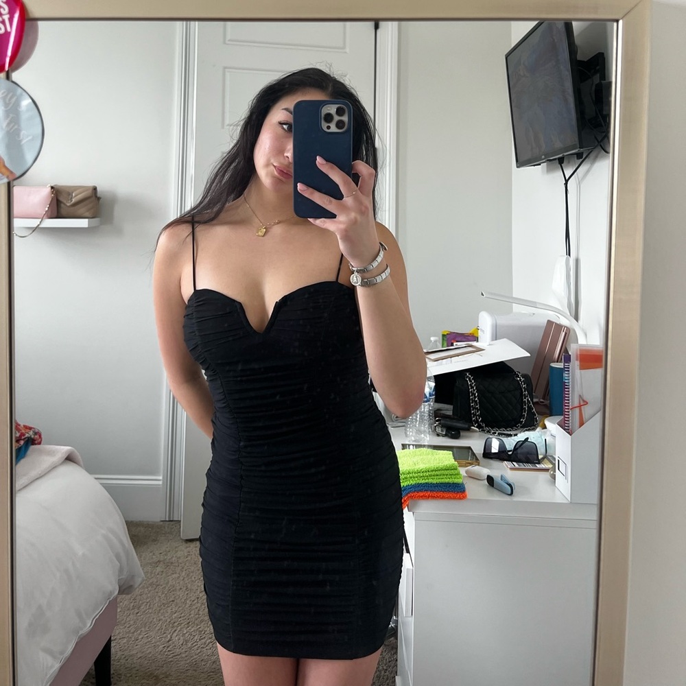 I Want You Mini Black Dress Princess Polly